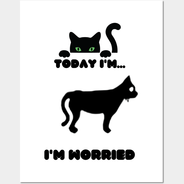 Cat feel worried Wall Art by ShopColDigital